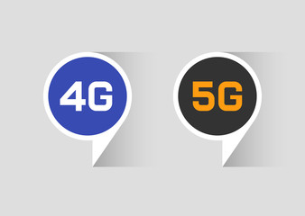 Web icons of 4G 5G technology