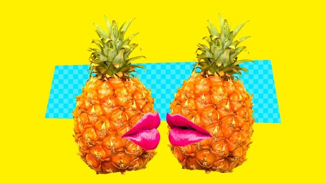 
Pineapple kisses. Tropical style. Minimal
