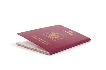 Lithuanian passport isolated on the white background