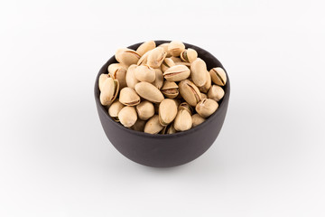 pistachio nut on white