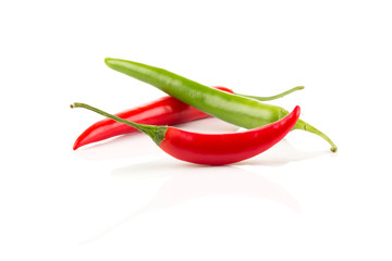fresh green and red chili pepper