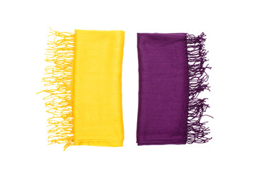 Two female tippet scarf isolated on white background.