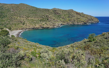 Obraz premium Spain Mediterranean cove Cala Joncols between Roses and Cadaques, Costa Brava, Alt Emporda, Cap de Creus, Catalonia