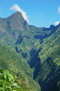 Tahiti island mountain, the mount Orohena, highest point of French Polynesia, South Pacific, Oceania