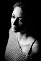 Naklejka premium Portrait noir et blanc