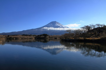 田貫湖からの逆さ富士 (冬)