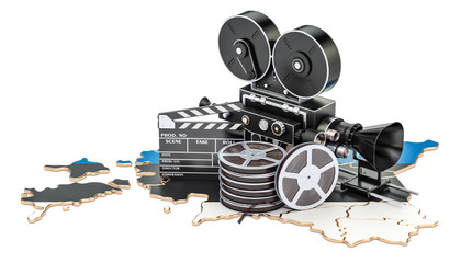 Estonian cinematography, film industry concept. 3D rendering