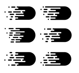 Speed lines set isolated on white. Motion effect illustration.Gradient background design