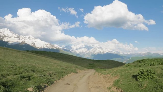 Road in the mountains - Koruldi lakes area, Mestia,Georgia