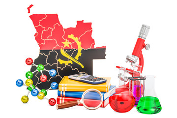 Scientific research in Angola concept, 3D rendering