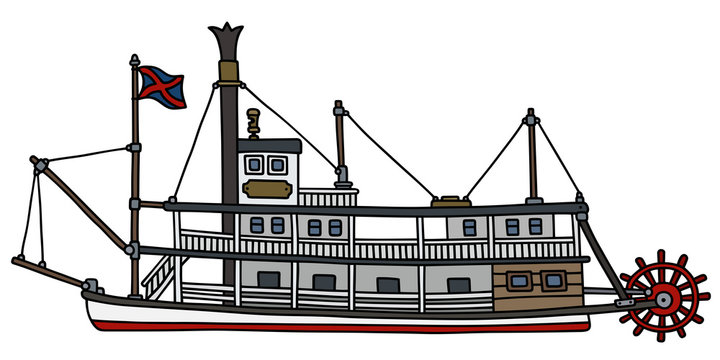 The classic steam paddle riverboat