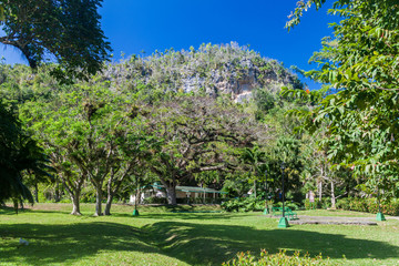 Park at Cueva del Indio cave in Vinales valley, Cuba
