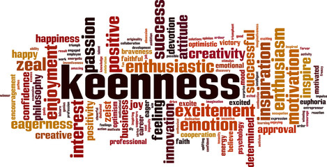 Keenness word cloud
