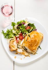 chicken breast stuffed spinach in puff pastry