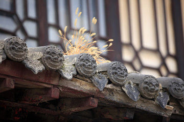 The eaves of the ancient Chinese architecture
