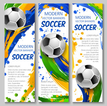 Colorful soccer banners for sport design