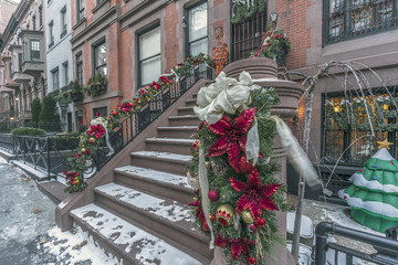 Brownstone or townhouse entrance