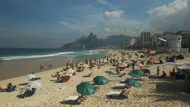 high angle view of ipanema beach in rio de janeiro, brazil