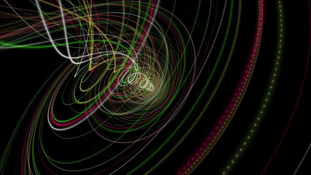 Futuristic animation with particle stripe object and blinking light in slow motion, 4096x2304 loop 4K