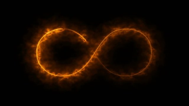 Abstract background with infinity sign. Digital background. Seamless loop