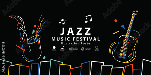 Jazz Music Festival Banner Poster Illustration Vector Background