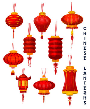 Chinese New Year red paper lanterns