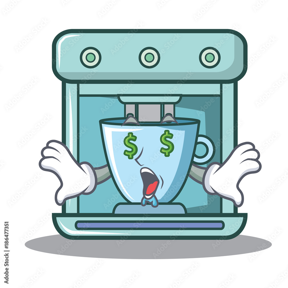 Sticker Money eye coffee maker character cartoon