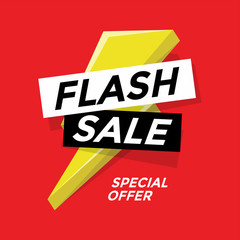 Flash sale banner template design. vector