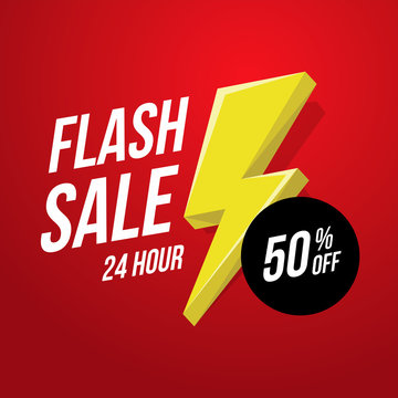 24 Hour Flash Sale Banner. Vector