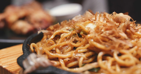 Japanese fried noodles, called yaki soba