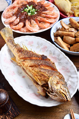 Fried fish on a plate