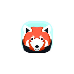 Cute Red Panda App Icons Logo Vector