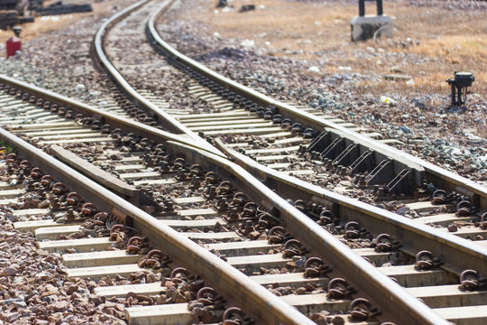 Railroad Location  Lamphun, Thailand. at white bridge Lamphun province, Thailand 