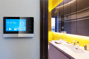 smart screen with smart home with modern bathroom