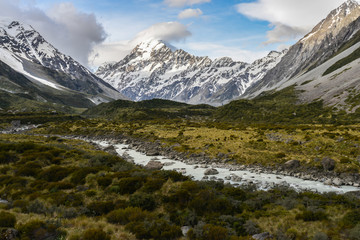 Fototapeta na wymiar Mt Cook and streams in New Zealand