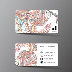 Vintage business card template design. With inspiration from the abstract. Contact card for company. Two sided on the gray background. Vector illustration. 