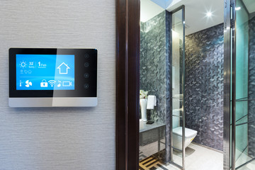 smart screen with smart home with modern bathroom