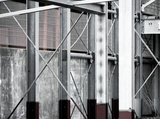 Naklejka premium Steel construction on site