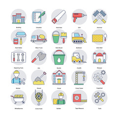 Home Services Flat Icons Set 
