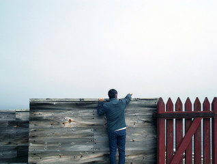 Man Looking into Space