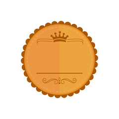 Blank Bronze Circular Vintage Badge Emblem Vector Illustration Graphic