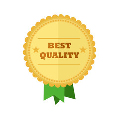 Best Quality Gold Medal Vintage Badge Emblem Vector Illustration Graphic