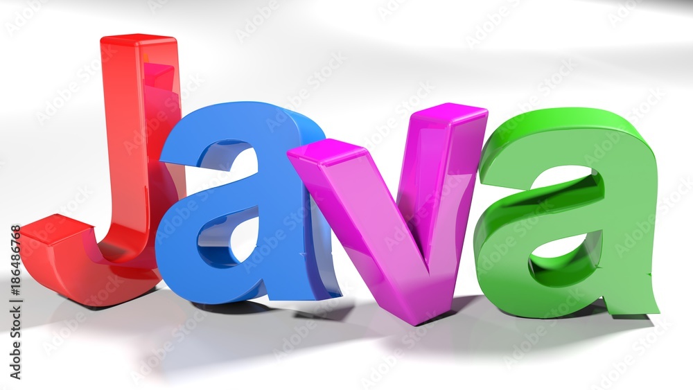 Poster colorful java - 3d rendering