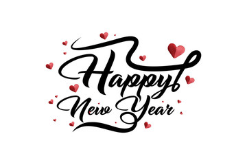 Happy New Year, poster, design, Holiday Vector Illustration, Celebration background, calligraphy text