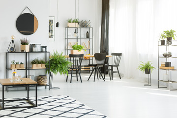 Wooden table in dining room
