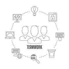 Teamwork concept with people