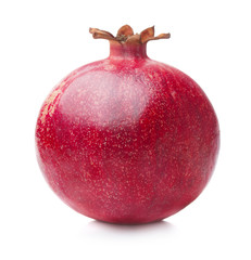 silngle ripe pomegranate isolated on white background