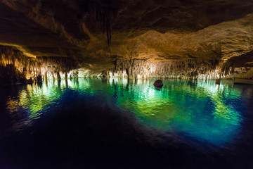 Famous cave "Cuevas del Drach" (Dragon cave) on spanish island Mallorca.Drach Caves in Porto Cristo