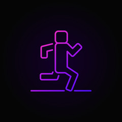 Man running linear colorful icon