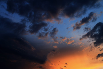 Sunset sky with colorful clouds